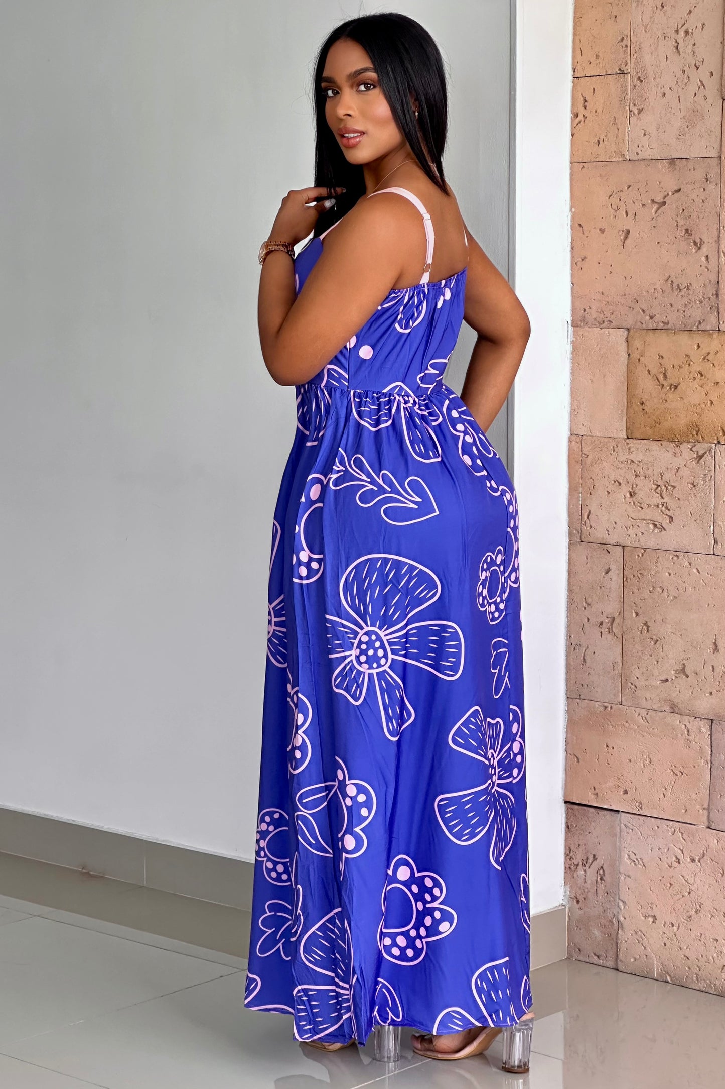 VESTIDO FLORES CINTURÓN- 41162