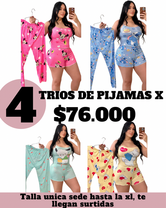 COMBO PIJAMAS 3 PIEZAS TIRAS - PTT