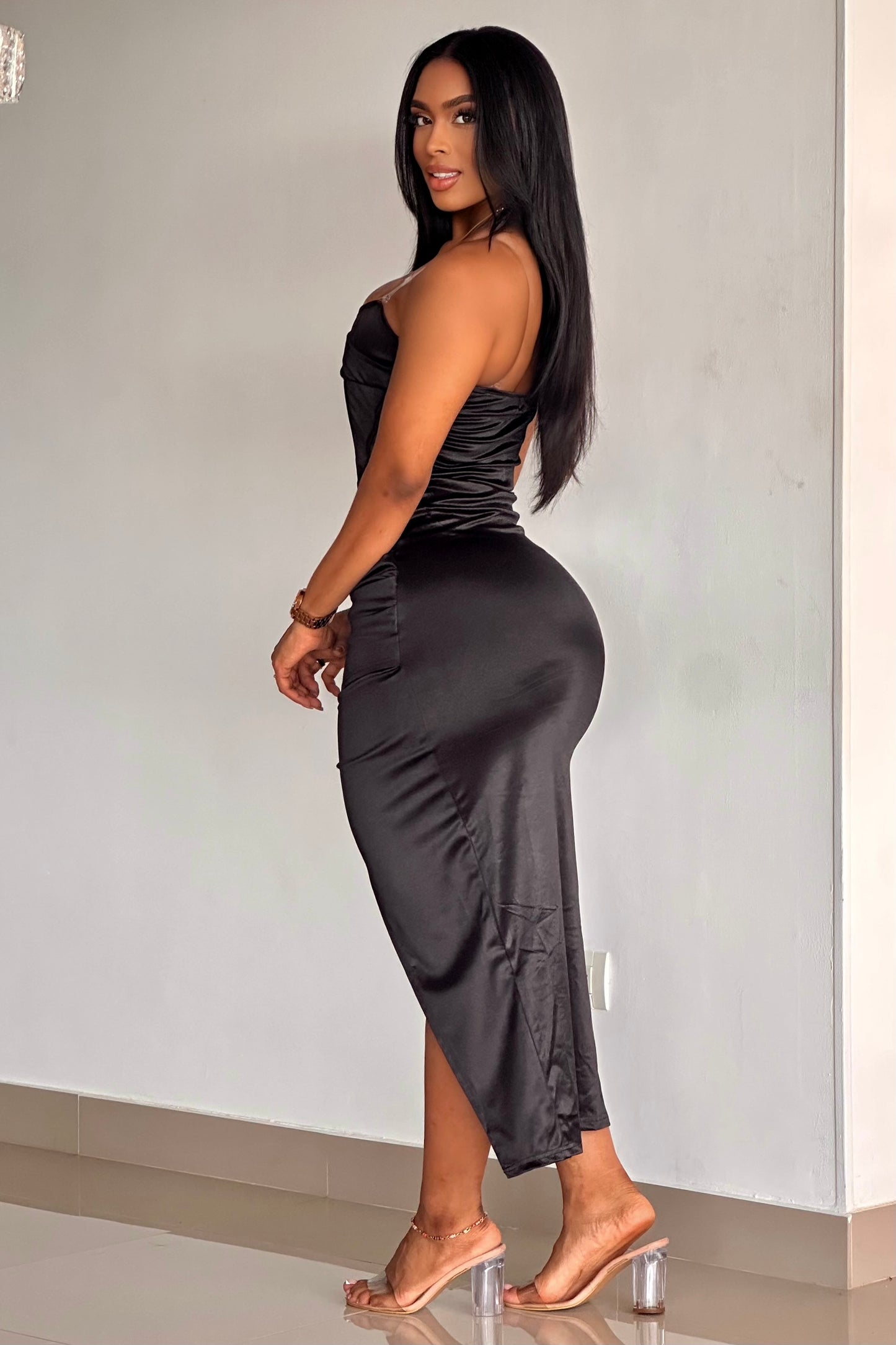 VESTIDO CORSET SATIN - 88052