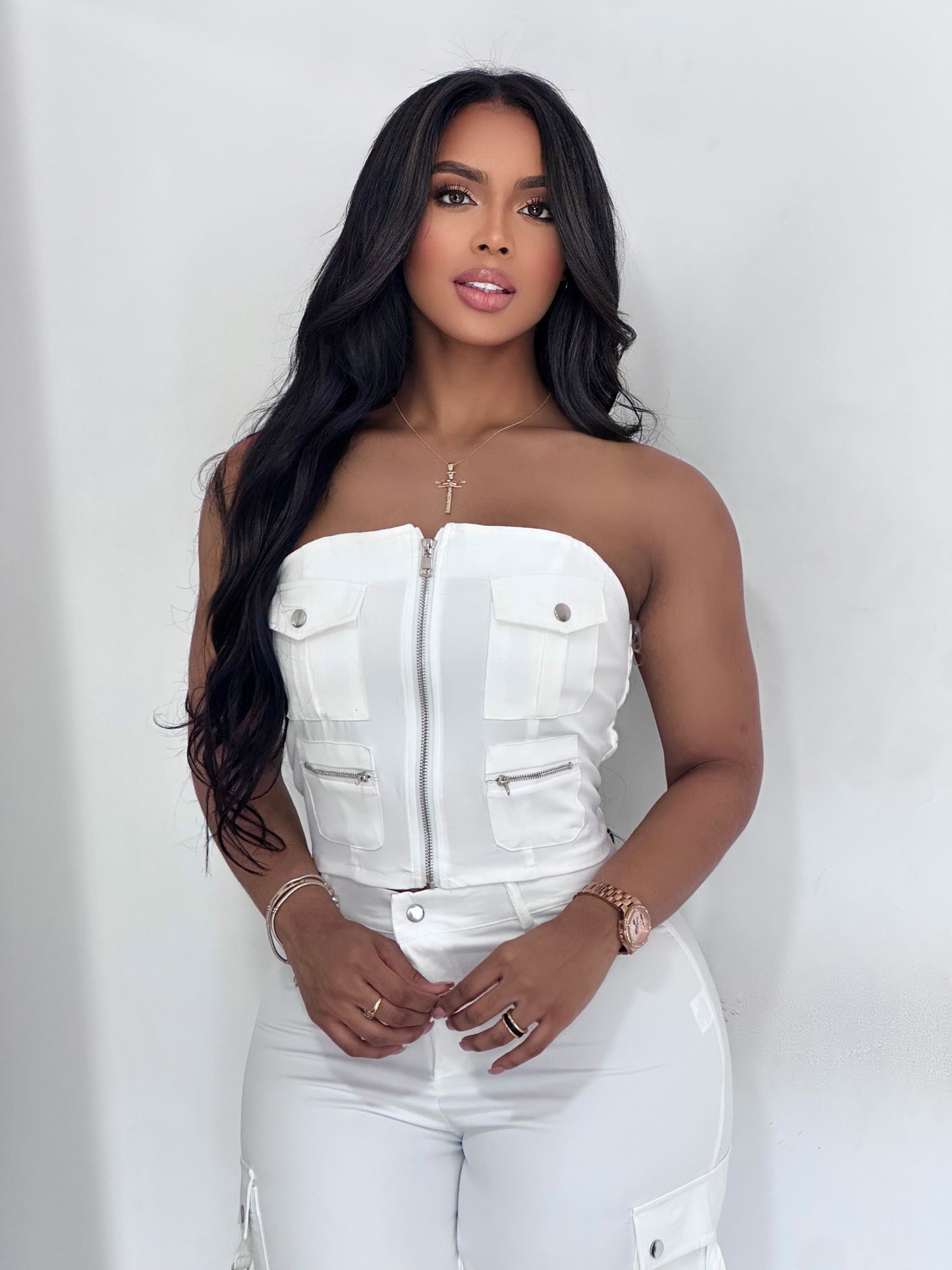 CONJUNTO CHALIS STRAPLESS CARGO - 50434
