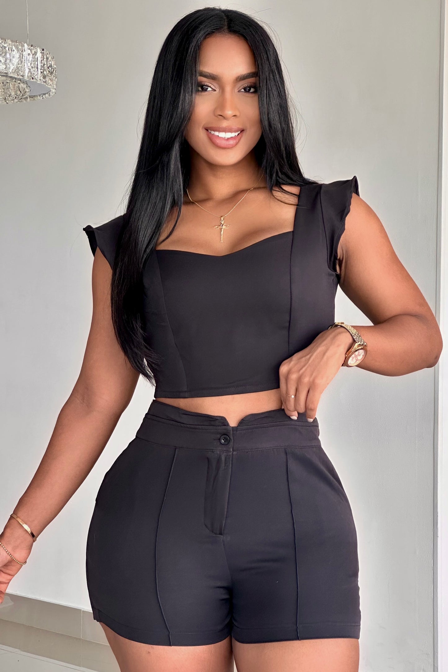 CONJUNTO CORTO BLUSA BOLEROS - 90458