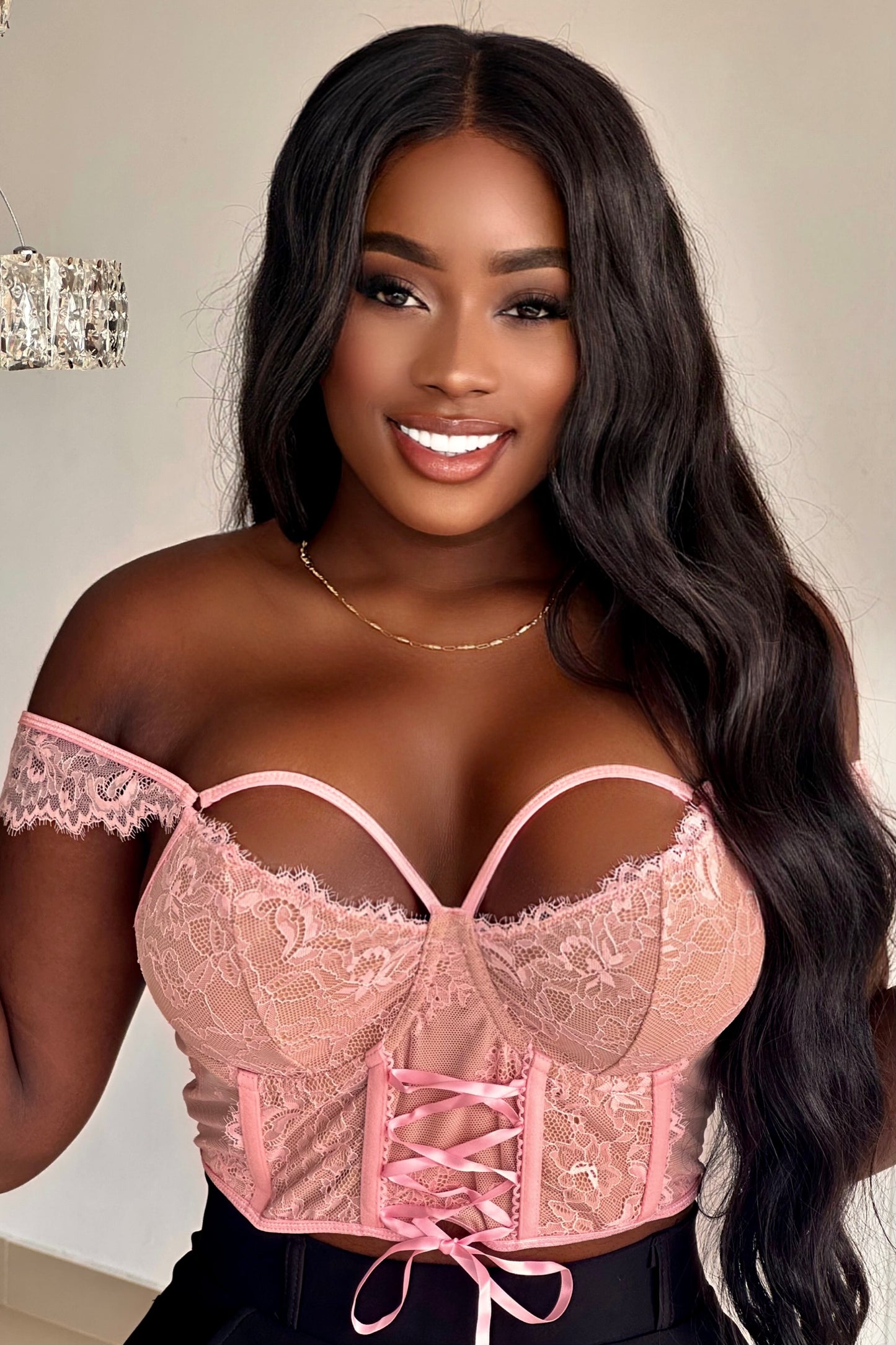 CORSET EN ENCAJE CON LAZO - GM2507