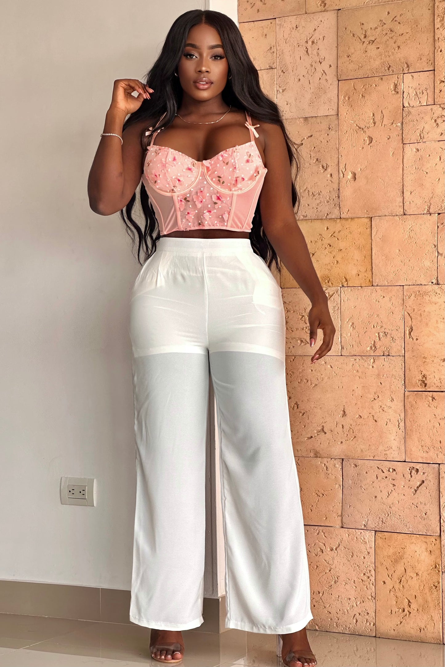 CORSET TIRAS CON MOÑO APLIQUES MARIPOSA - GM2516