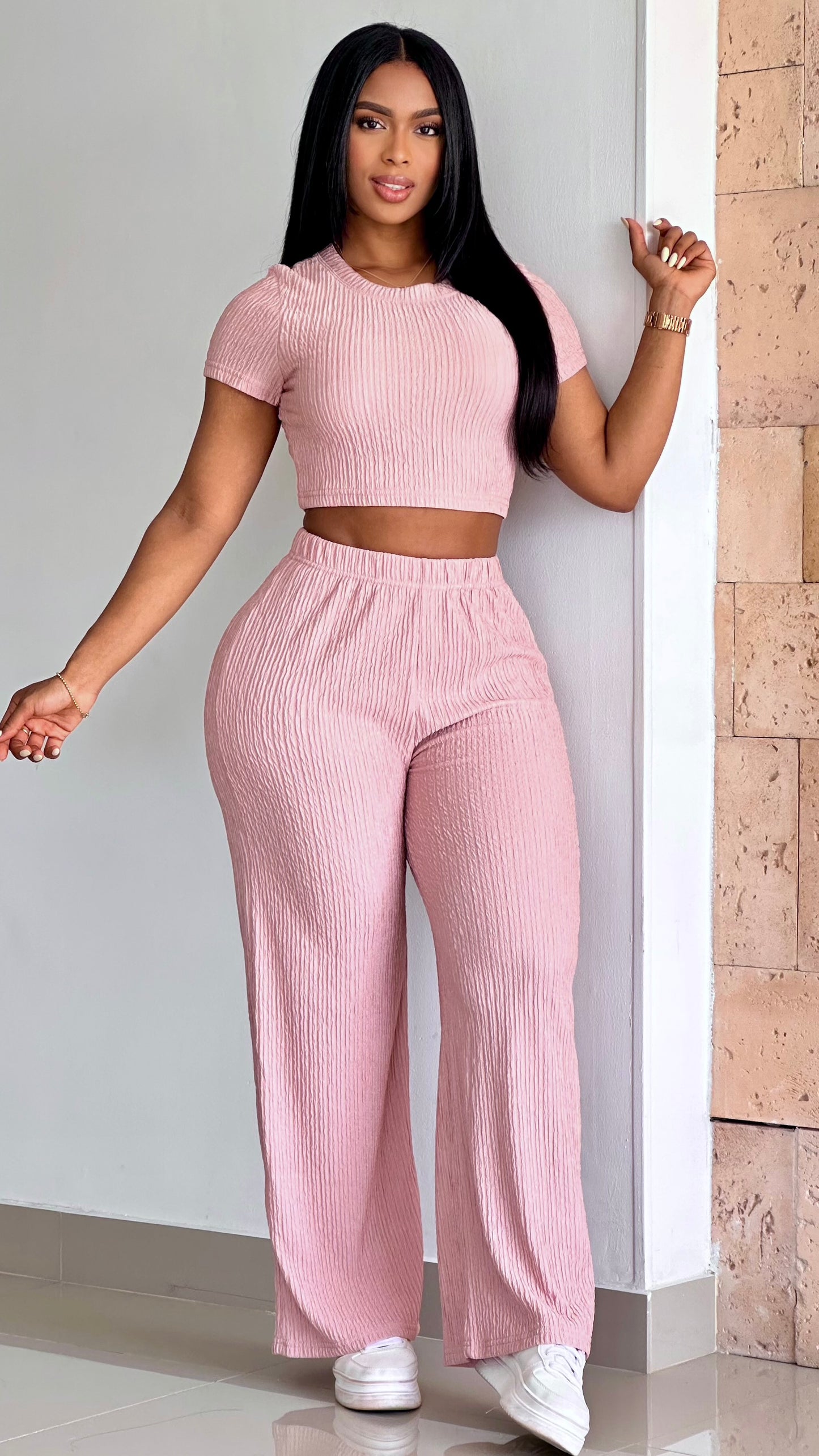 CONJUNTO BASICO BLUSA MANGA ACANALADA STRETCH - 36500