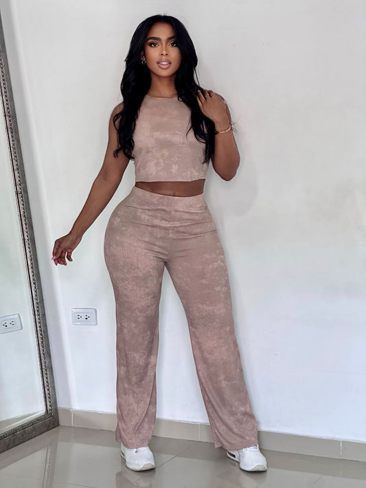 CONJUNTO DE RIB BLUSA MANGA SIZA - KL0122