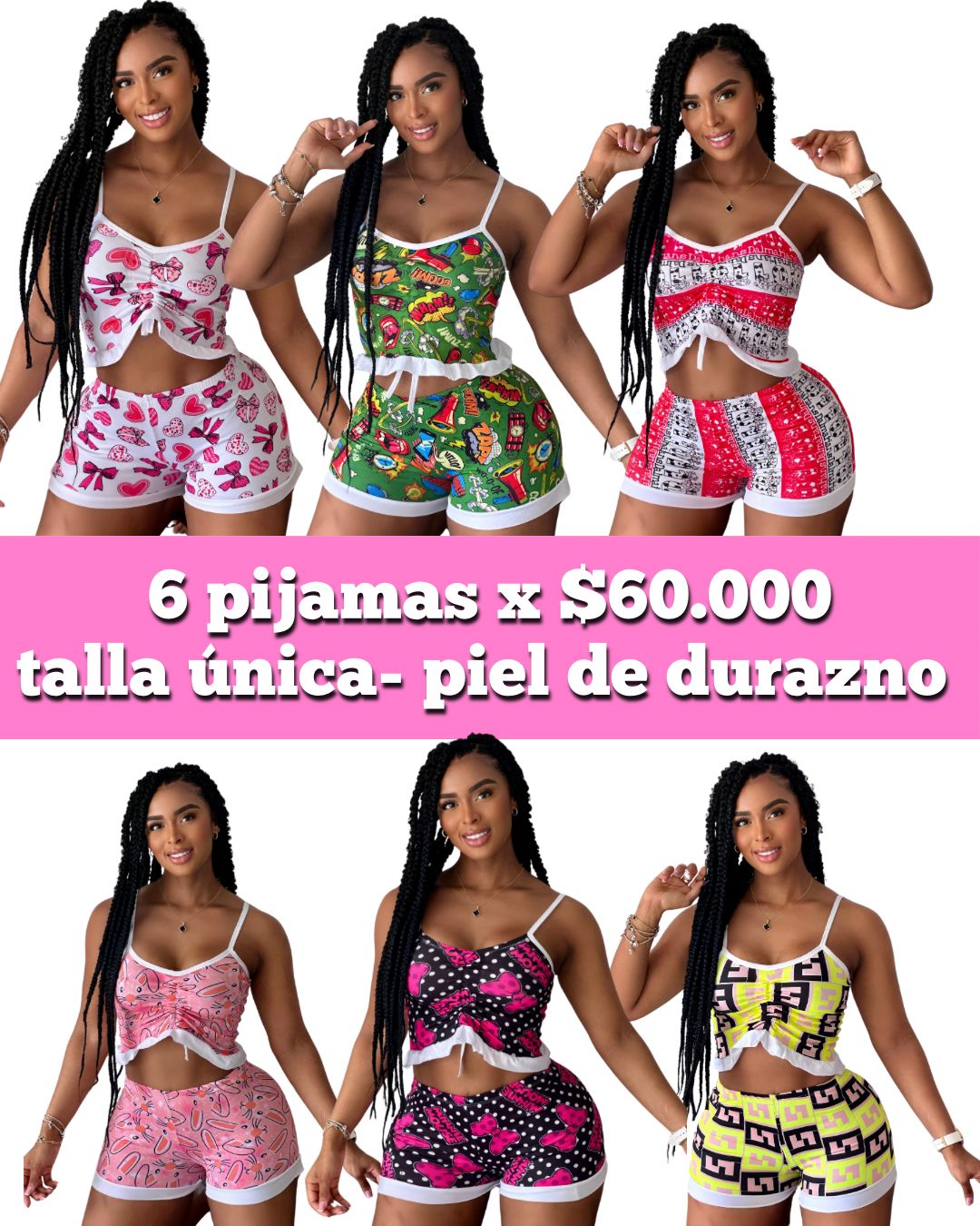 COMBO PIJAMA POR 6 UNIDADES SUBLIMADAS - ALE