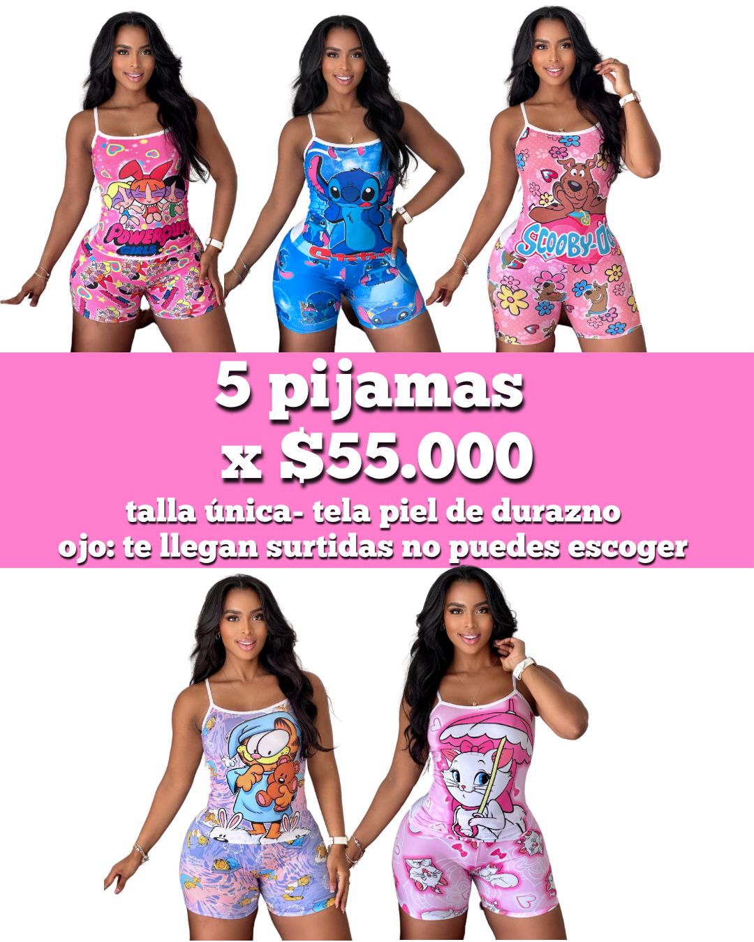 COMBO PIJAMA POR 5 UNIDADES SUBLIMADAS -  C-P6