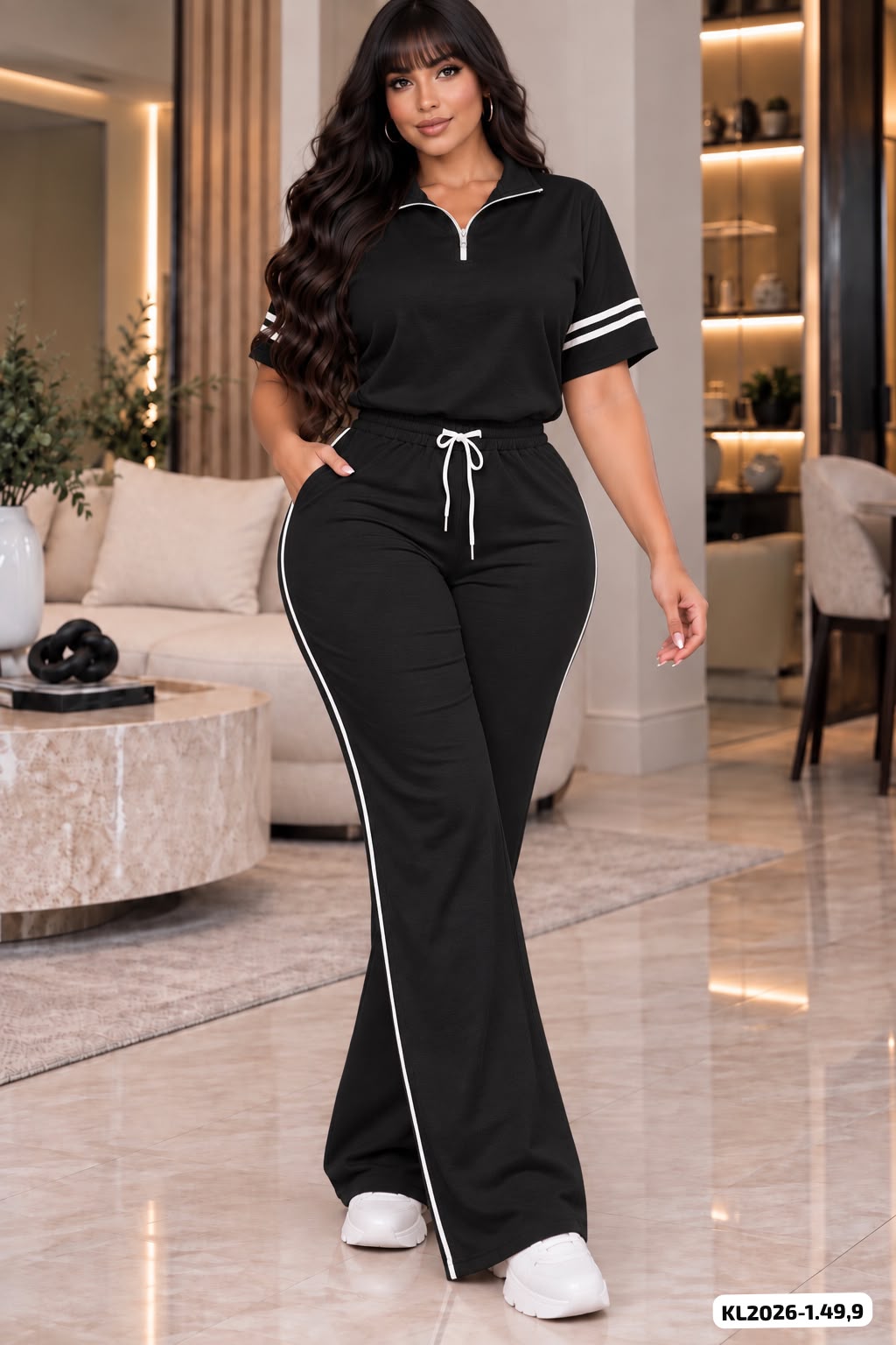 CONJUNTO UNICOLOR TELA GALLETA STRETCH - KL2026-1