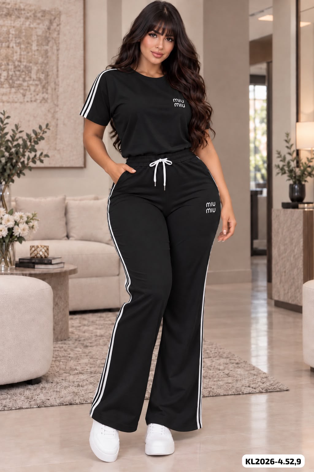 CONJUNTO MIU MIU LINEAS UNICOLOR - KL2026-4