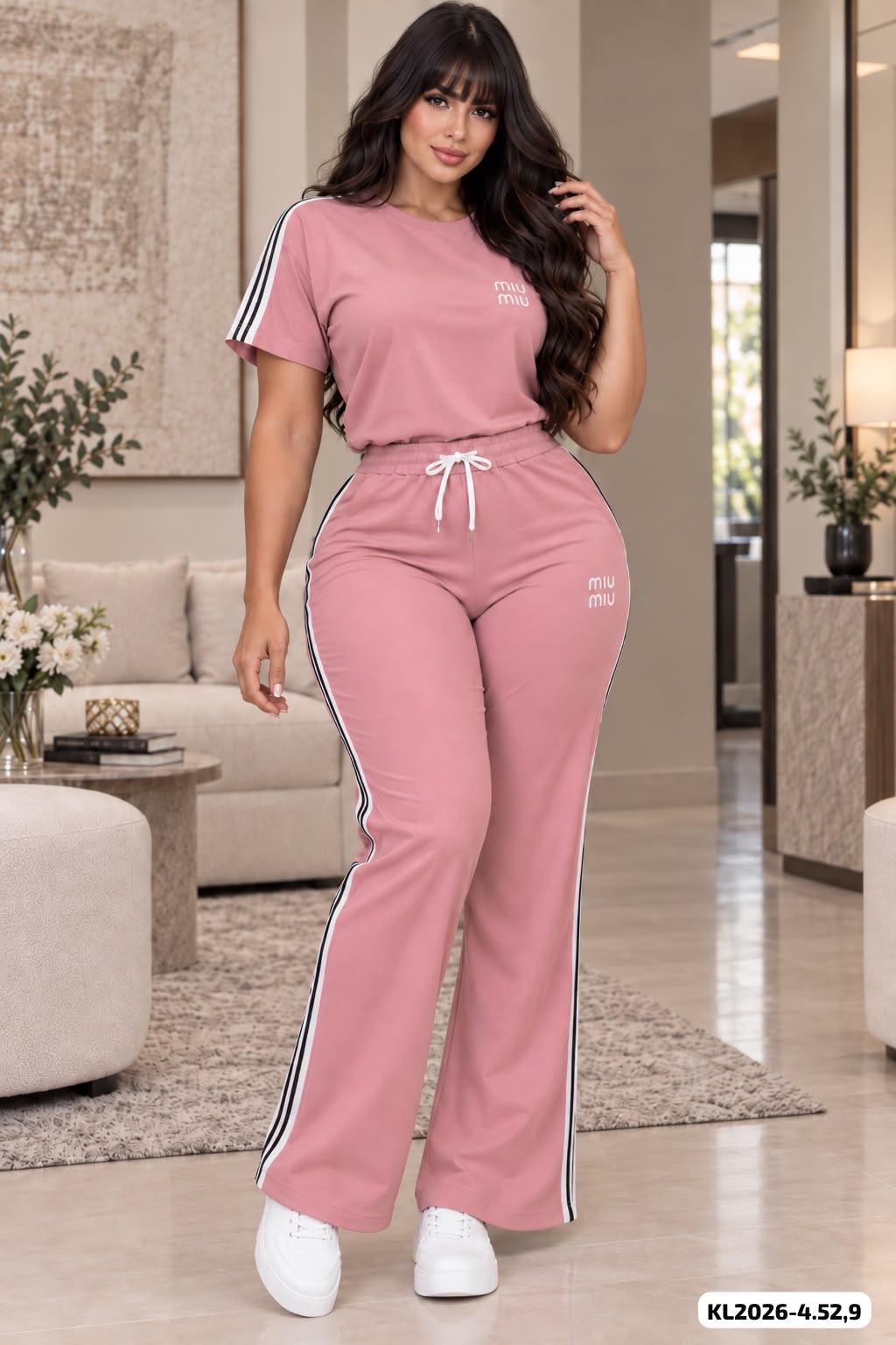 CONJUNTO MIU MIU LINEAS UNICOLOR - KL2026-4