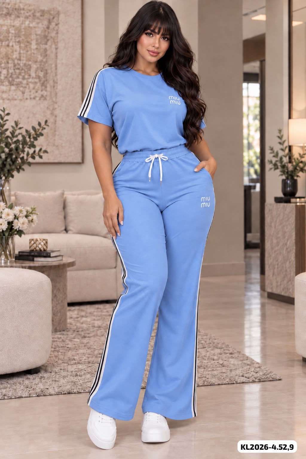 CONJUNTO MIU MIU LINEAS UNICOLOR - KL2026-4
