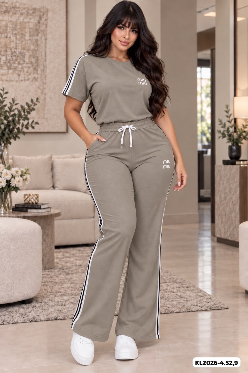 CONJUNTO MIU MIU LINEAS UNICOLOR - KL2026-4