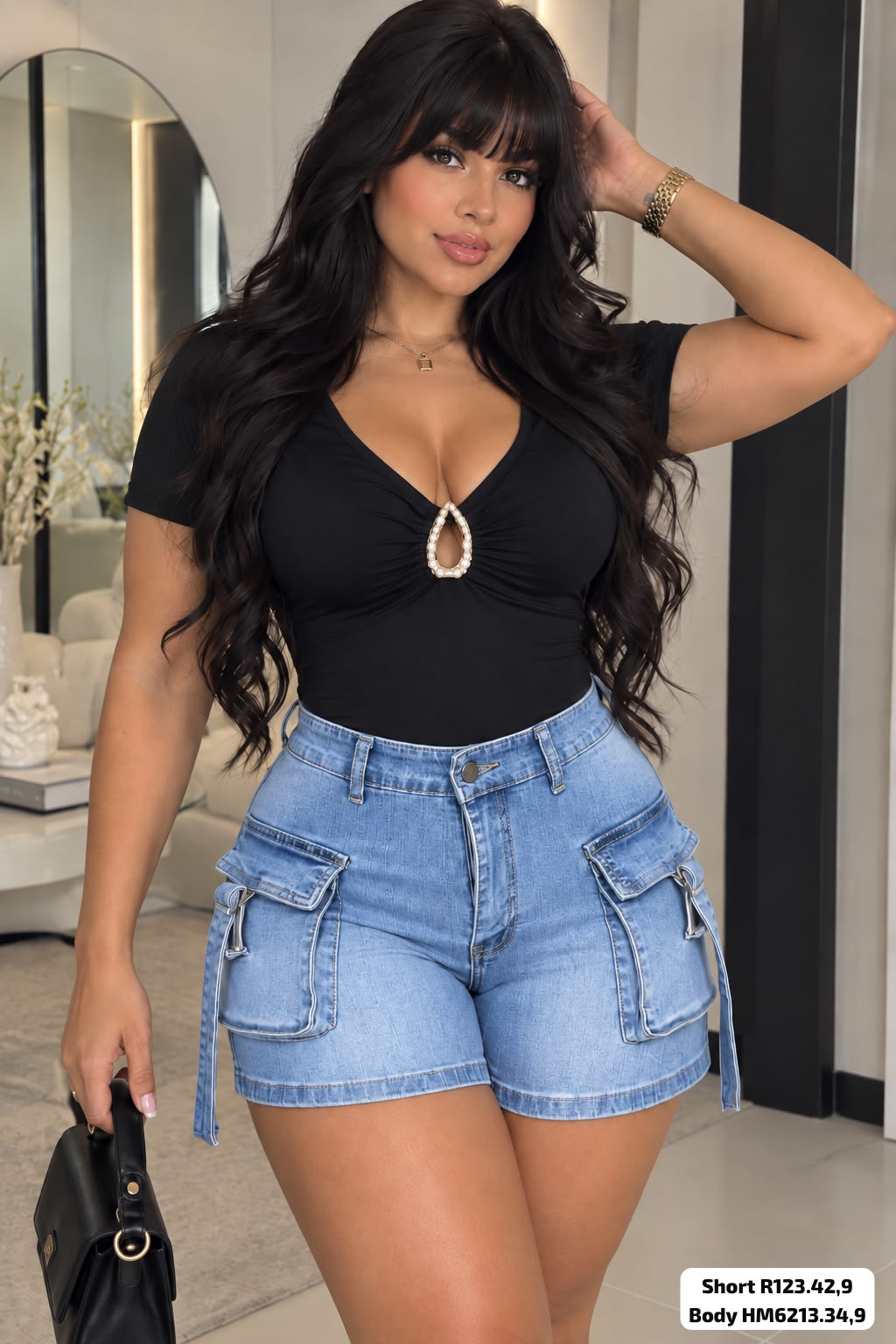 SHORT JEAN TIPO CARGO - R123