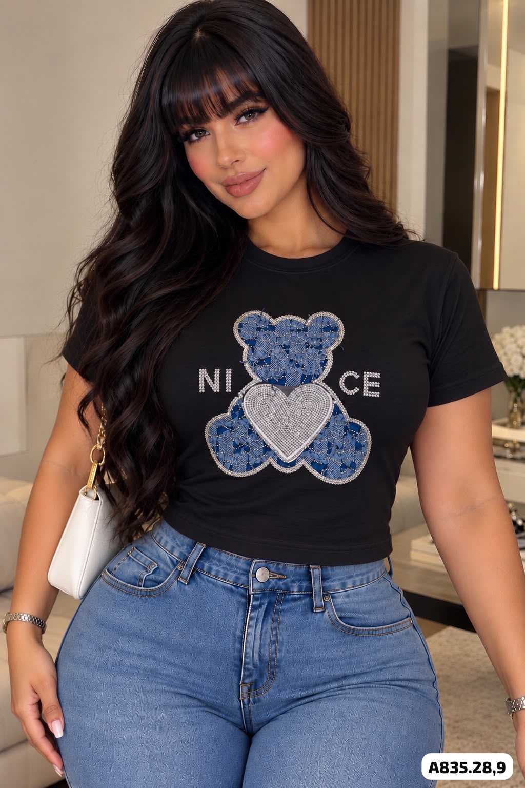 CAMISETA OSO NICE BRILLANTES - A835