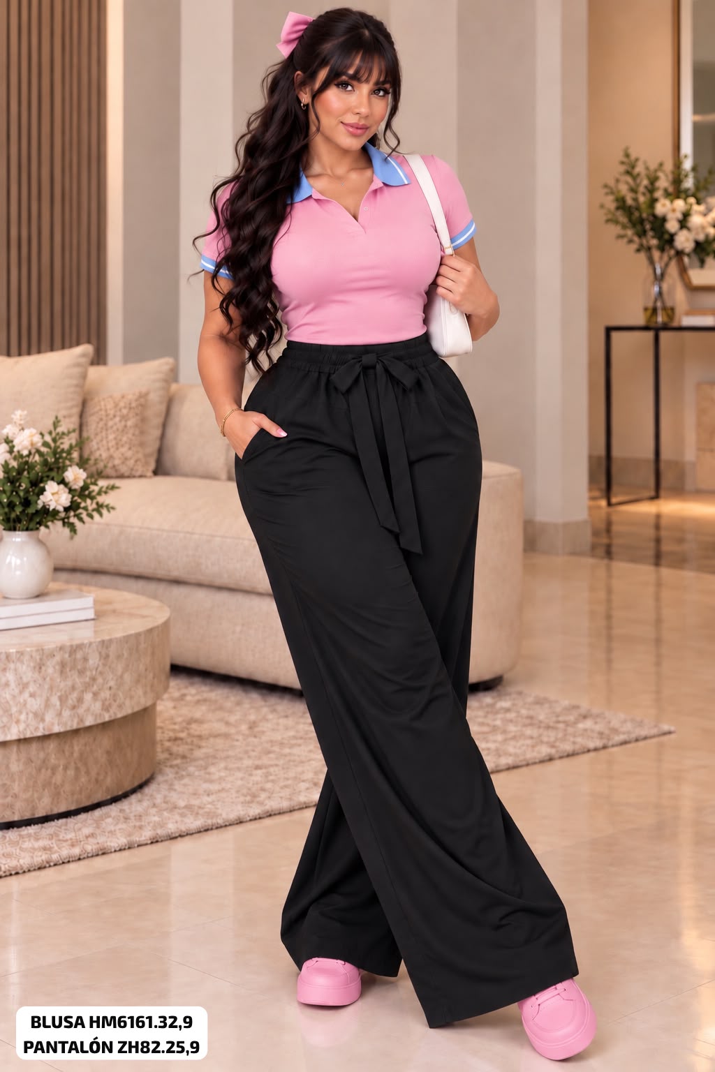BLUSA EN RIB AMERICANO T. UNICA HM6161
