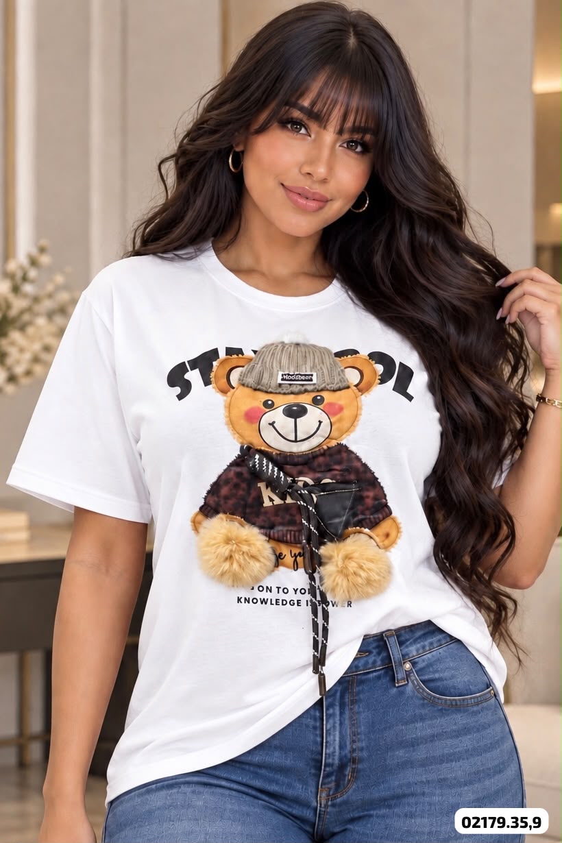 CAMISETA OSO RELIEVE - 02179