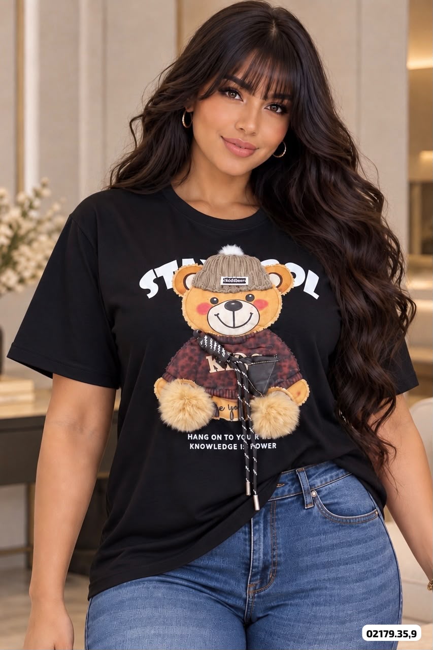 CAMISETA OSO RELIEVE - 02179