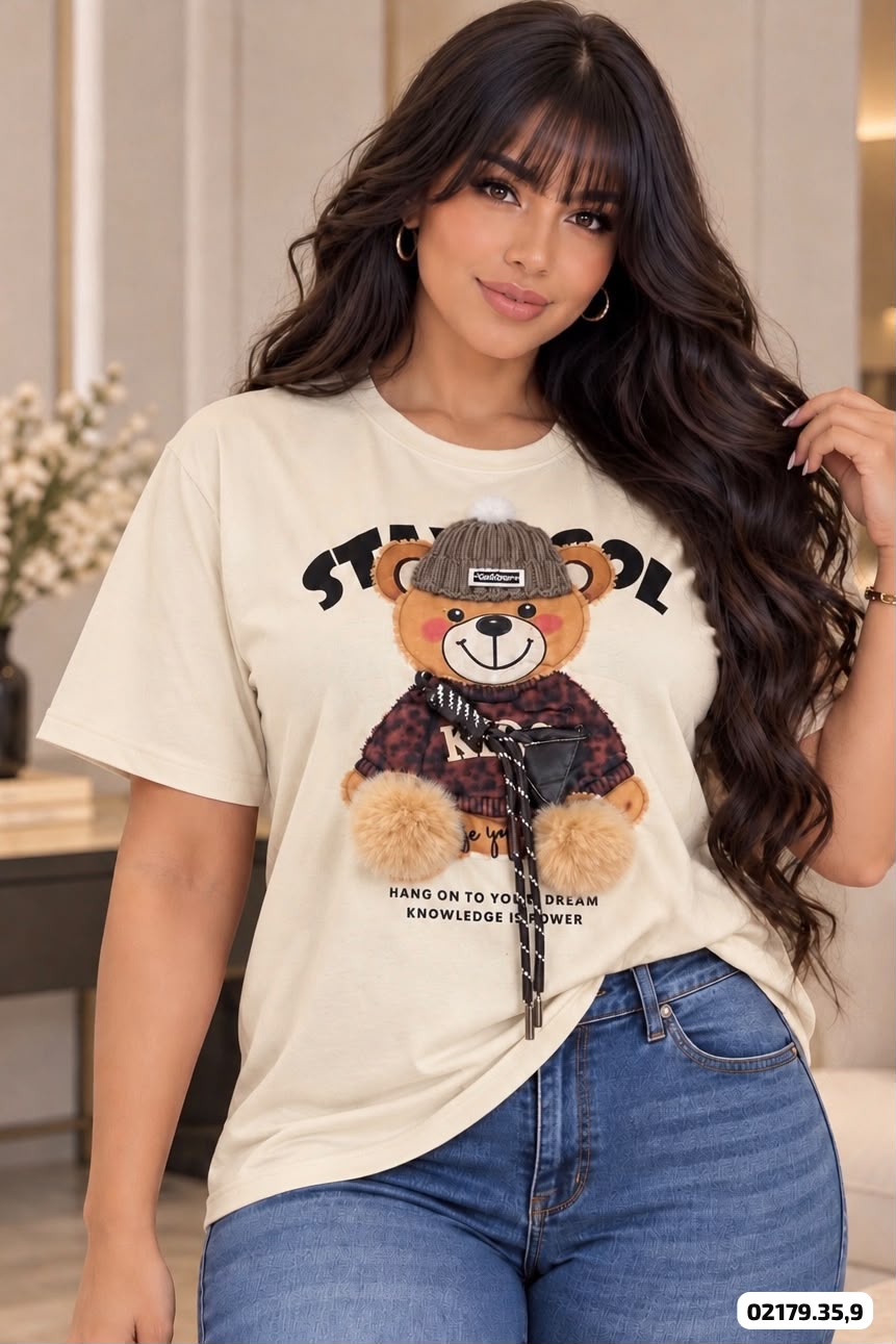 CAMISETA OSO RELIEVE - 02179