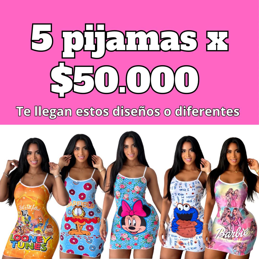 COMBO PIJAMA POR 5 UNIDADES SUBLIMADAS - C-P5