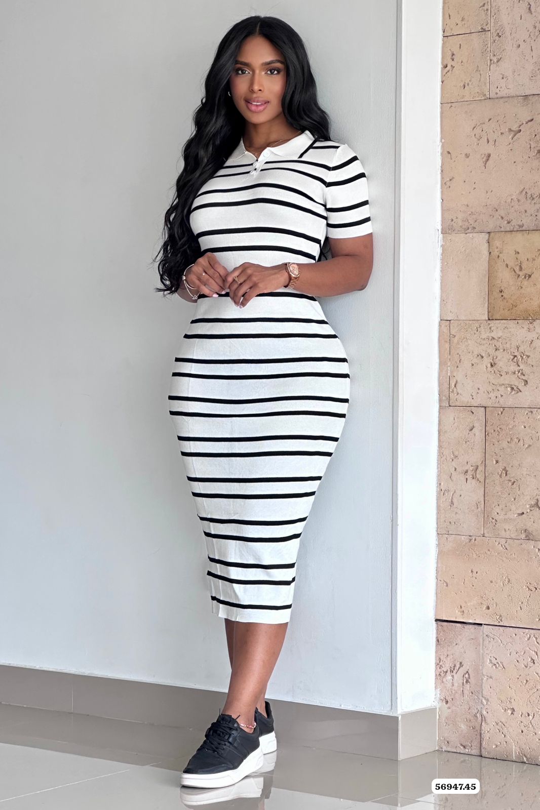 VESTIDO DE HILO RAYAS - 56947