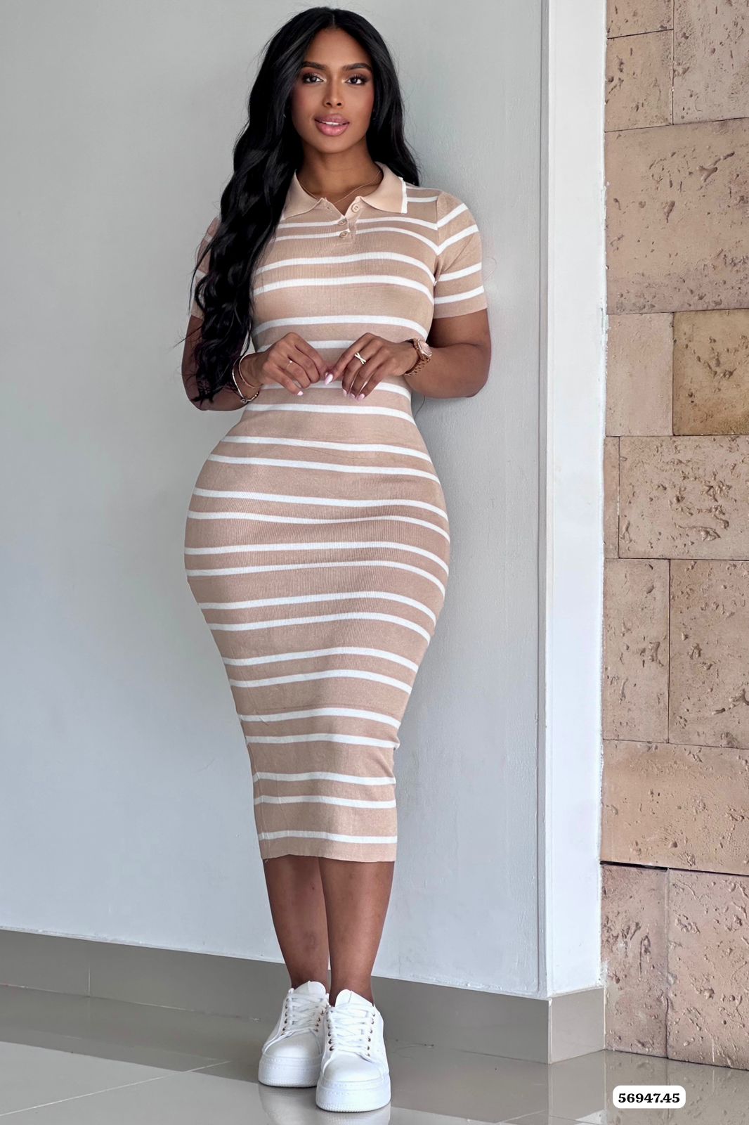 VESTIDO DE HILO RAYAS - 56947